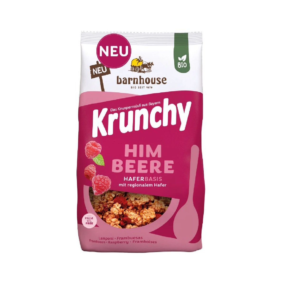 Muesli Krunchy Frambuesa y BIO Barnhouse 500 g