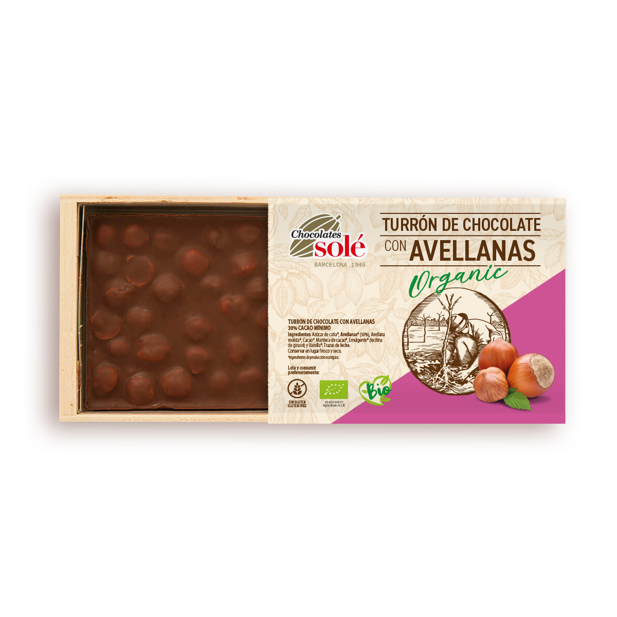 Turrón de Avellanas Eco Solé, 200g