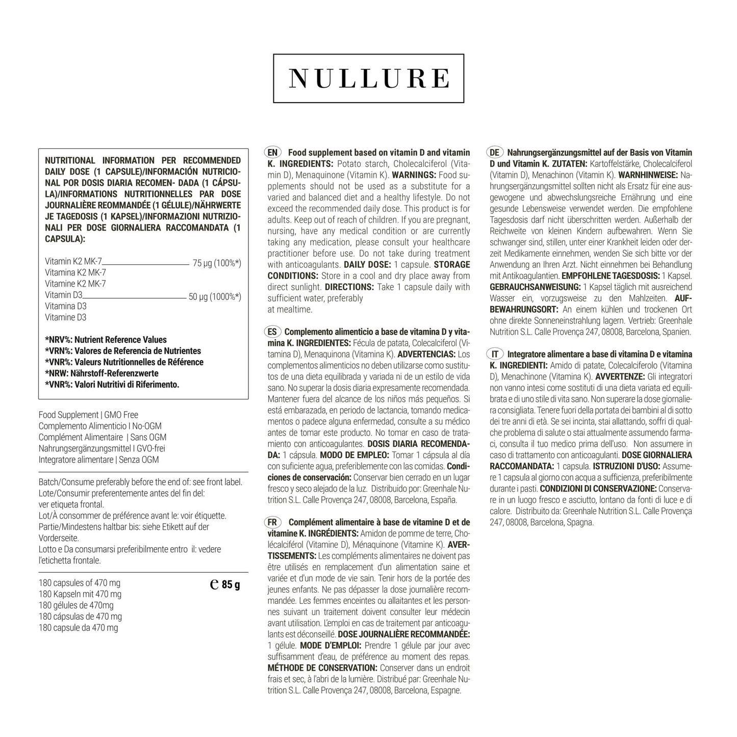 Vitamina d3 + k2 mk7 nullure – sistema inmune, corazón y huesos, fácil absorción (180 cápsulas)_4