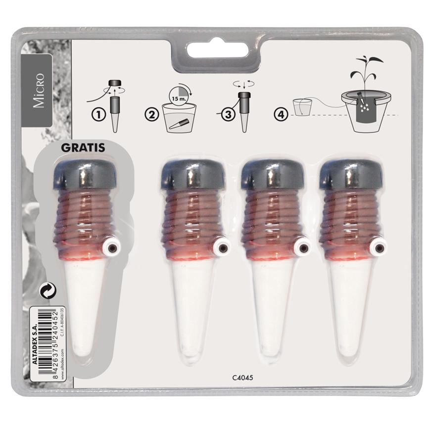 Conos cerámicos de riego para macetas 4 ud Aquacontrol