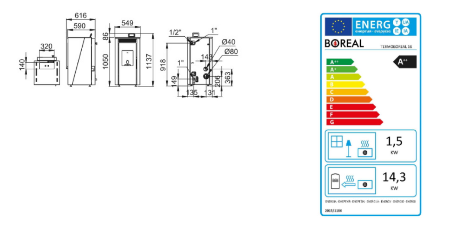 Bricosol Termoestufa De Pellet Boreal 16 Kw Gris_3