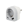 Enchufe / Adaptador Schuko Con 2 Tomas, Usb A / C. Potencia Maxima 3680 W. Cargador Moviles, Cargador 2 Tomas, Adaptador Moviles