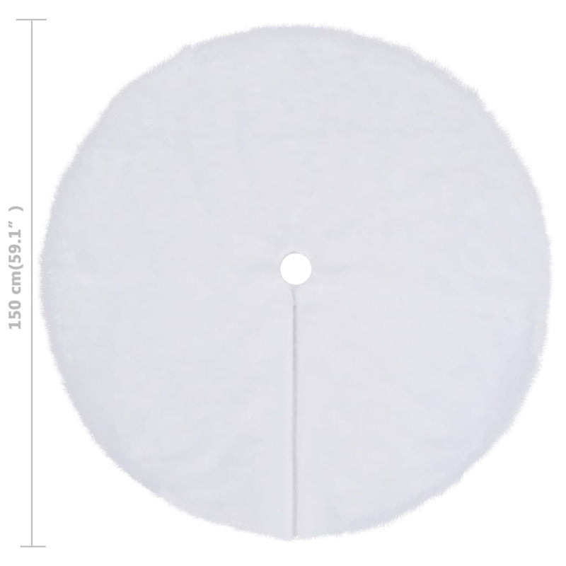 Vidaxl Falda Para Árbol De Navidad Blanca De 150 Cm De Piel Sintética_5