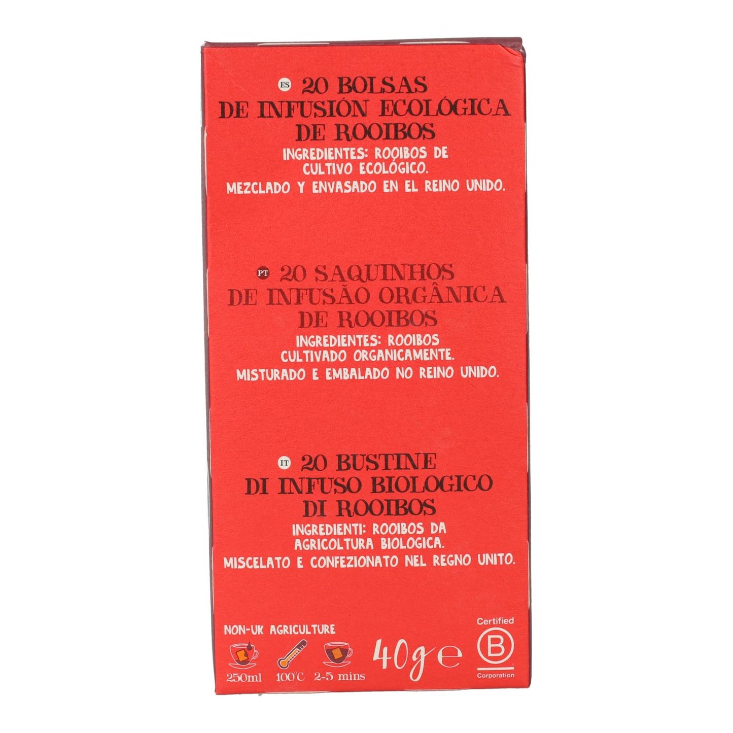 Infusión Rooibos Bio Cupper 20 bolsitas