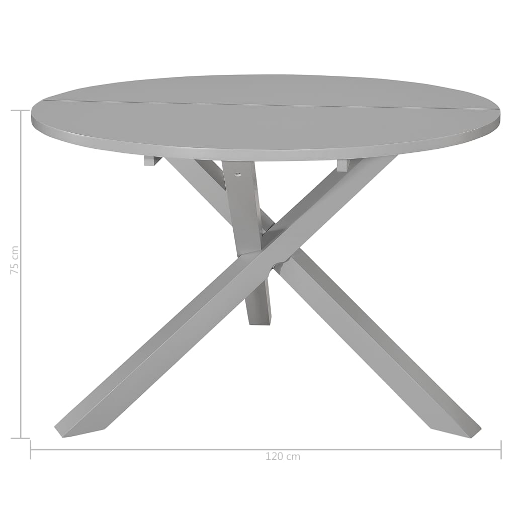 Mesa De Comedor De Mdf Gris 120x75 Cm_2