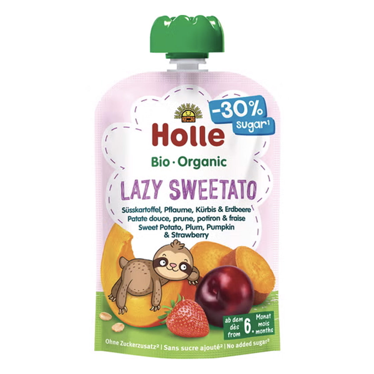 Smoothie BIO de moniato, ciruela, cabalaza y fresa (desde el 6º mes) LAZY SWEETATO Holle 100g