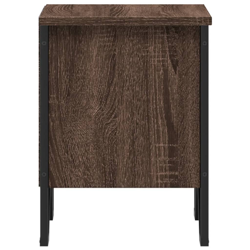 Mesitas Noche 2 Uds Madera Ingeniería Marrón Roble 40x30x40 Cm_4