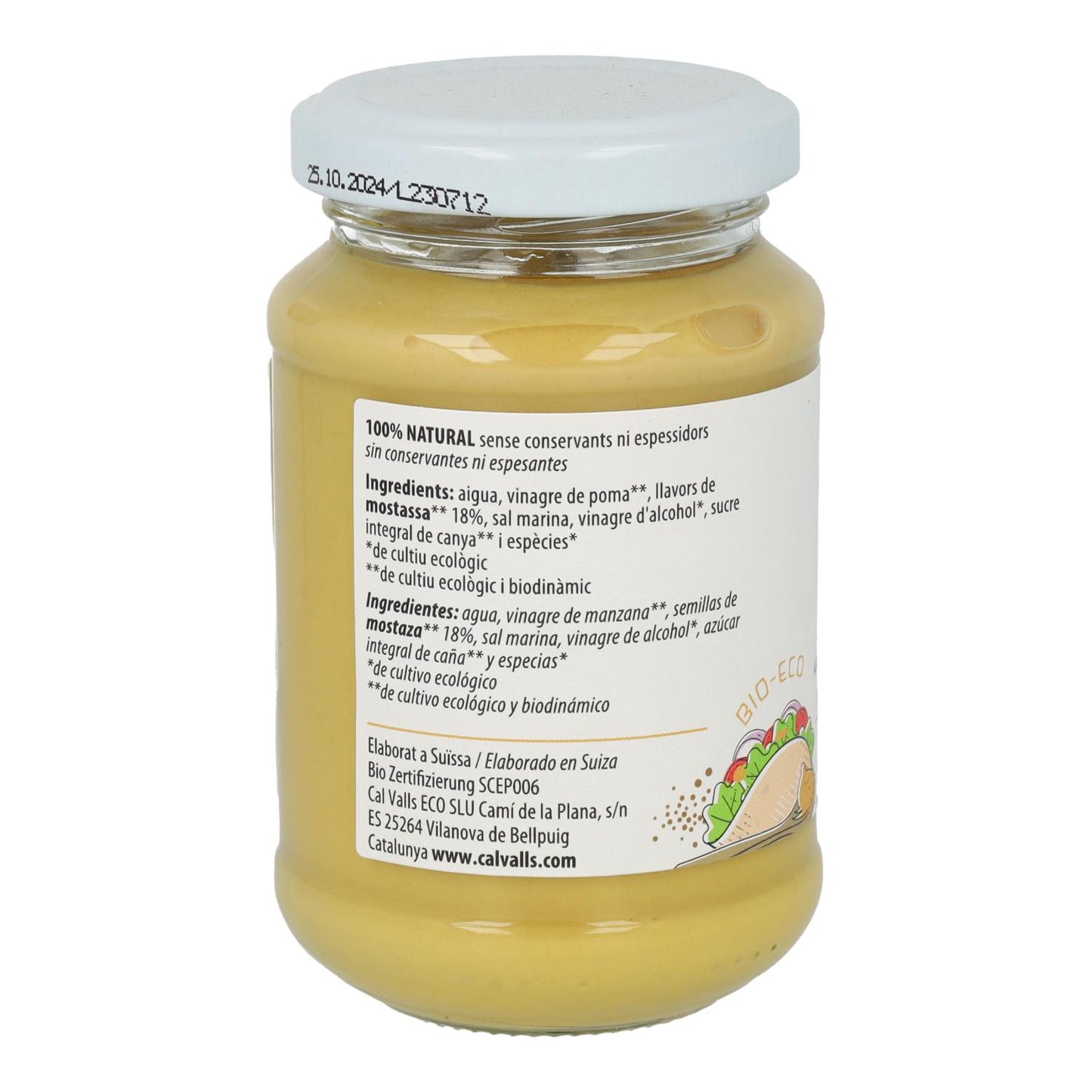 Mostaza Fina ECO Cal Valls, 200 g