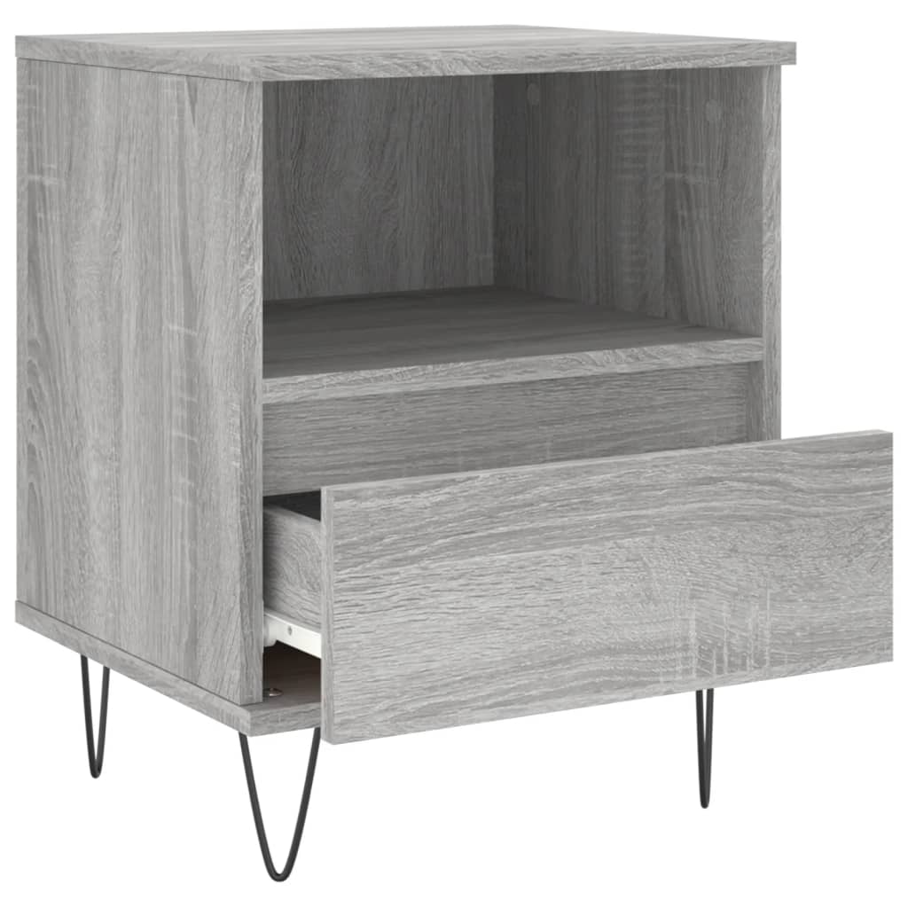 Mesita De Noche 2 Uds Madera Ingeniería Gris Sonoma 40x35x50 Cm_4