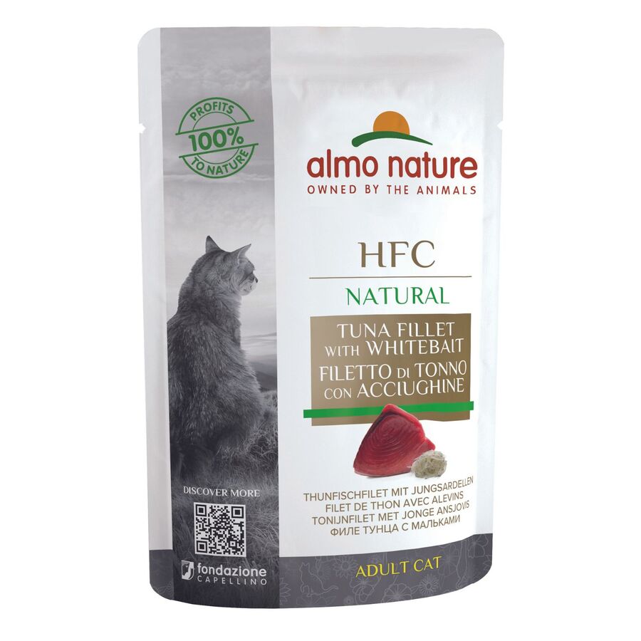 24ux55gr Sobre De Comida Natural Almo Para Gato Hfc De Atun Y Chanquete_0