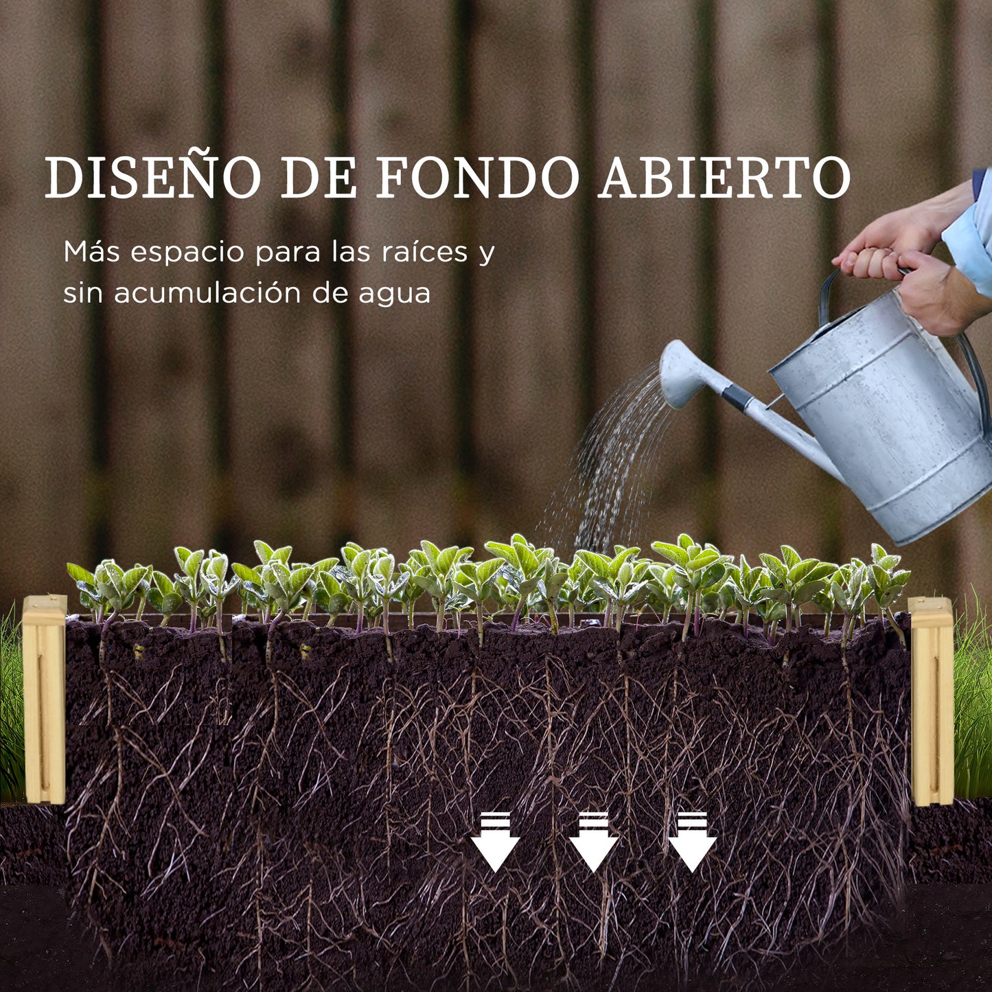 Outsunny Jardinera Con Celosía Para Plantas Trepadoras Y 2 Cajas De Cultivo_5