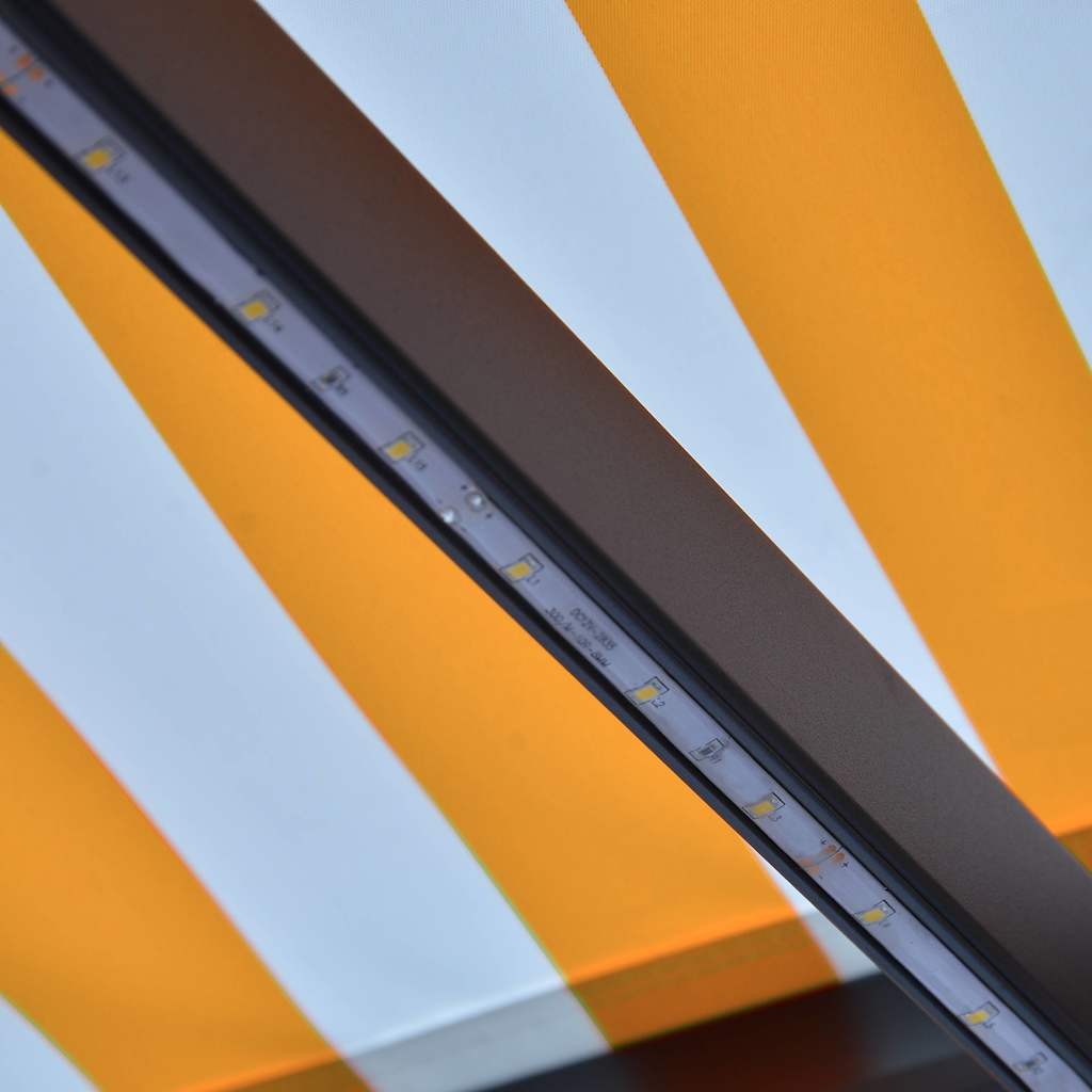 Toldo Manual Retráctil Con Led Amarillo Y Blanco 300x250 Cm_5