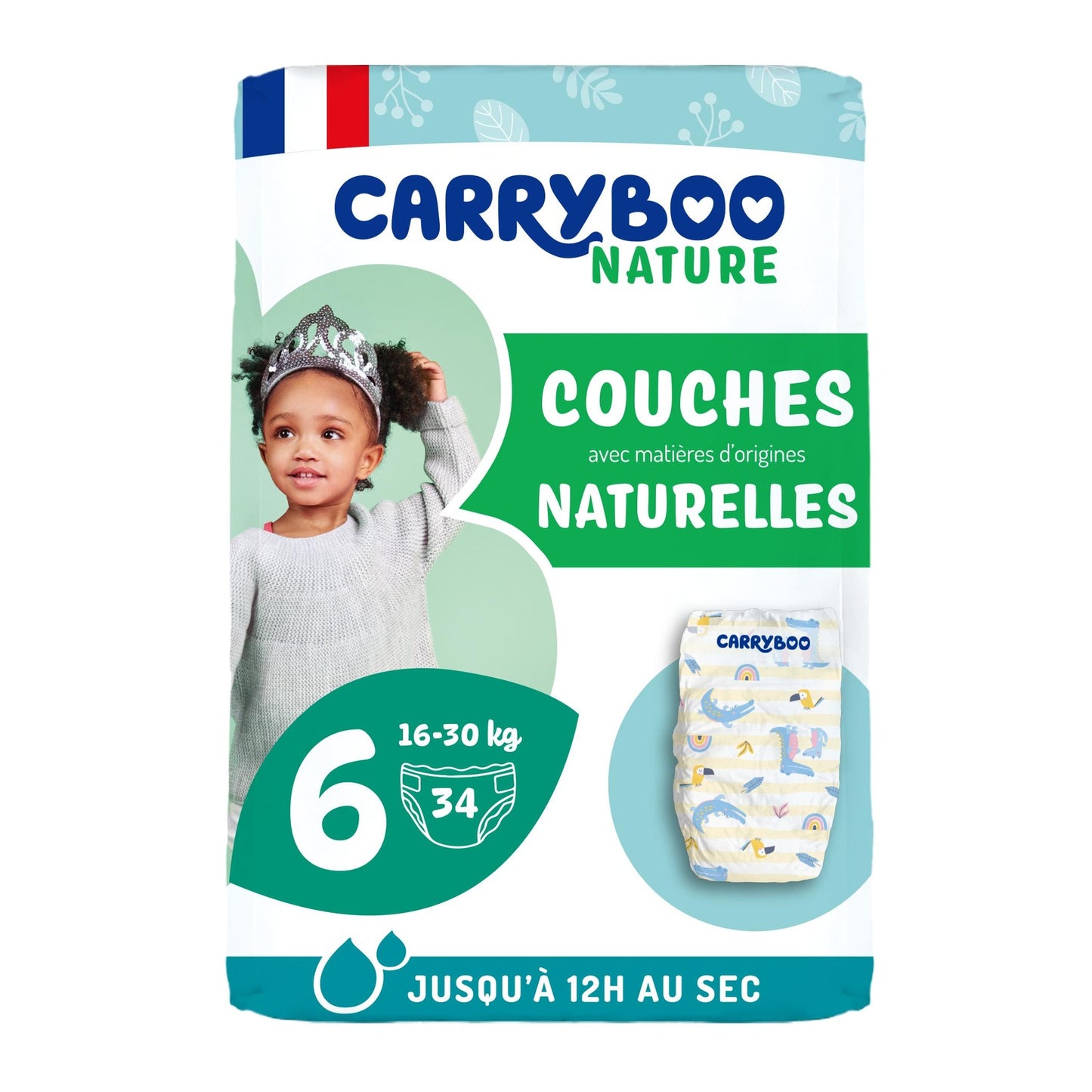 Pañales Carryboo Nature Pañales y coleches naturales, talla 6 (16-30kg)