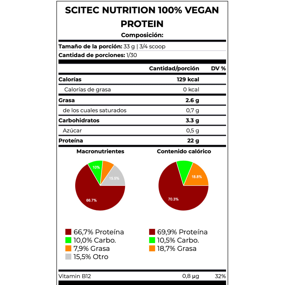 100% Vegan Protein 1 Kg Vainilla
