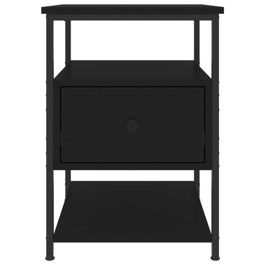 Mesita De Noche Madera De Ingeniería Negra 40x42x56 Cm_4