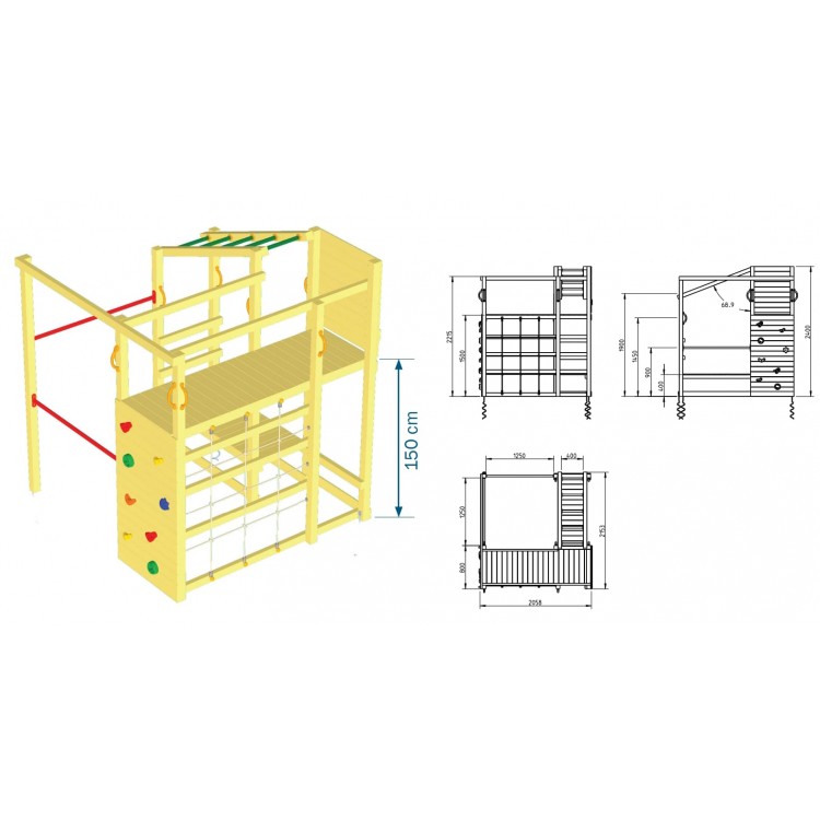 Parque Infantil Masgames Crossfit Xl Con Columpio Individual.