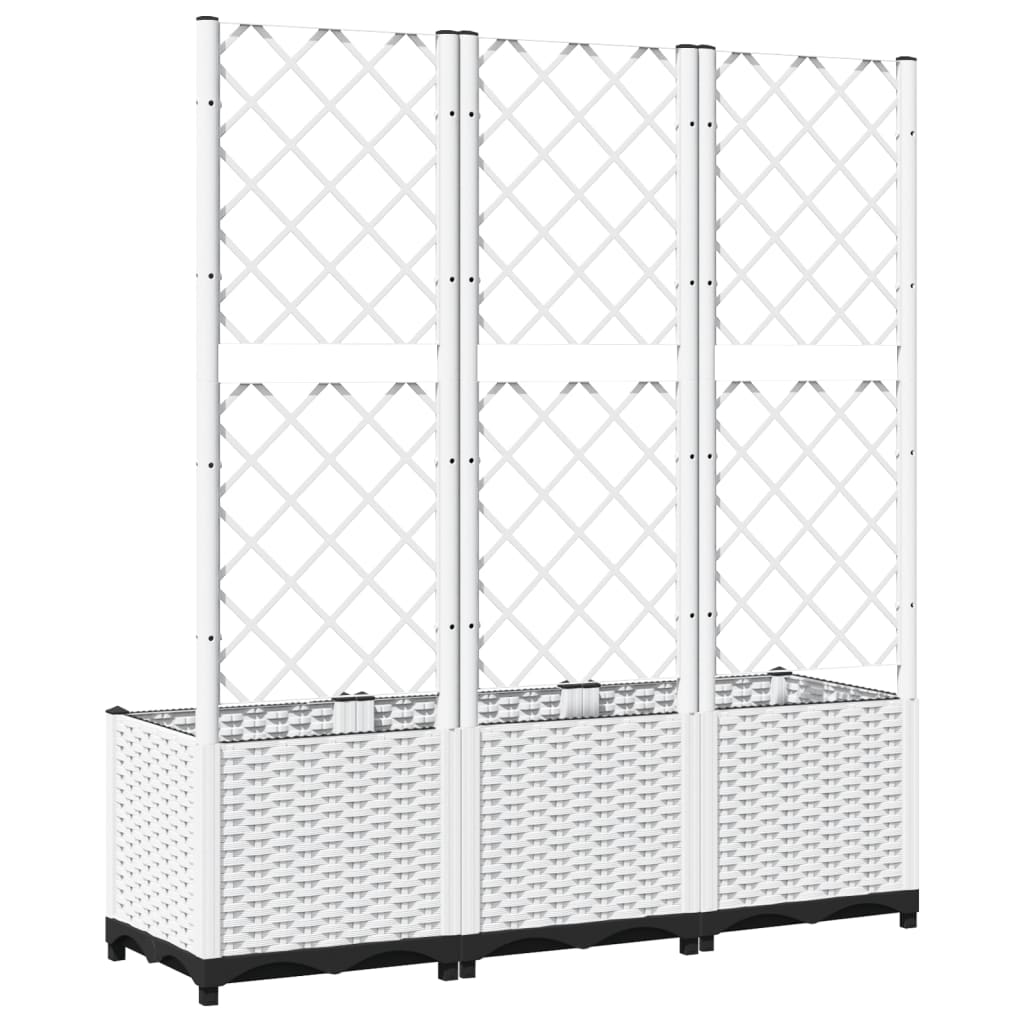 Jardinera Con Enrejado Pp Blanco 120x40x136 Cm_5