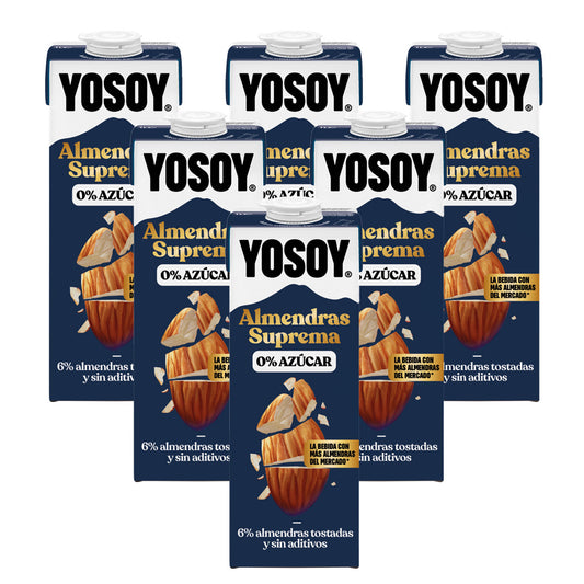 Pack 6 uds Bebida de Almendras Suprema sin azúcar YOSOY 1L