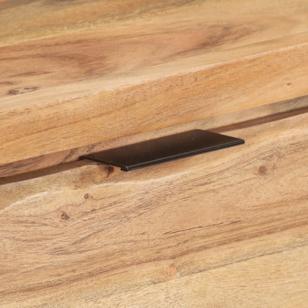 Mesa Consola De Madera De Acacia Bordes Naturales 100x35x76 Cm_4