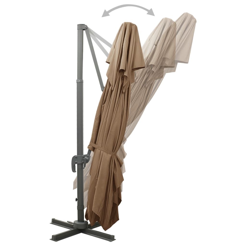 Vidaxl Sombrilla Jardín Voladiza Con Cubierta Doble Taupe 400x300 Cm_4