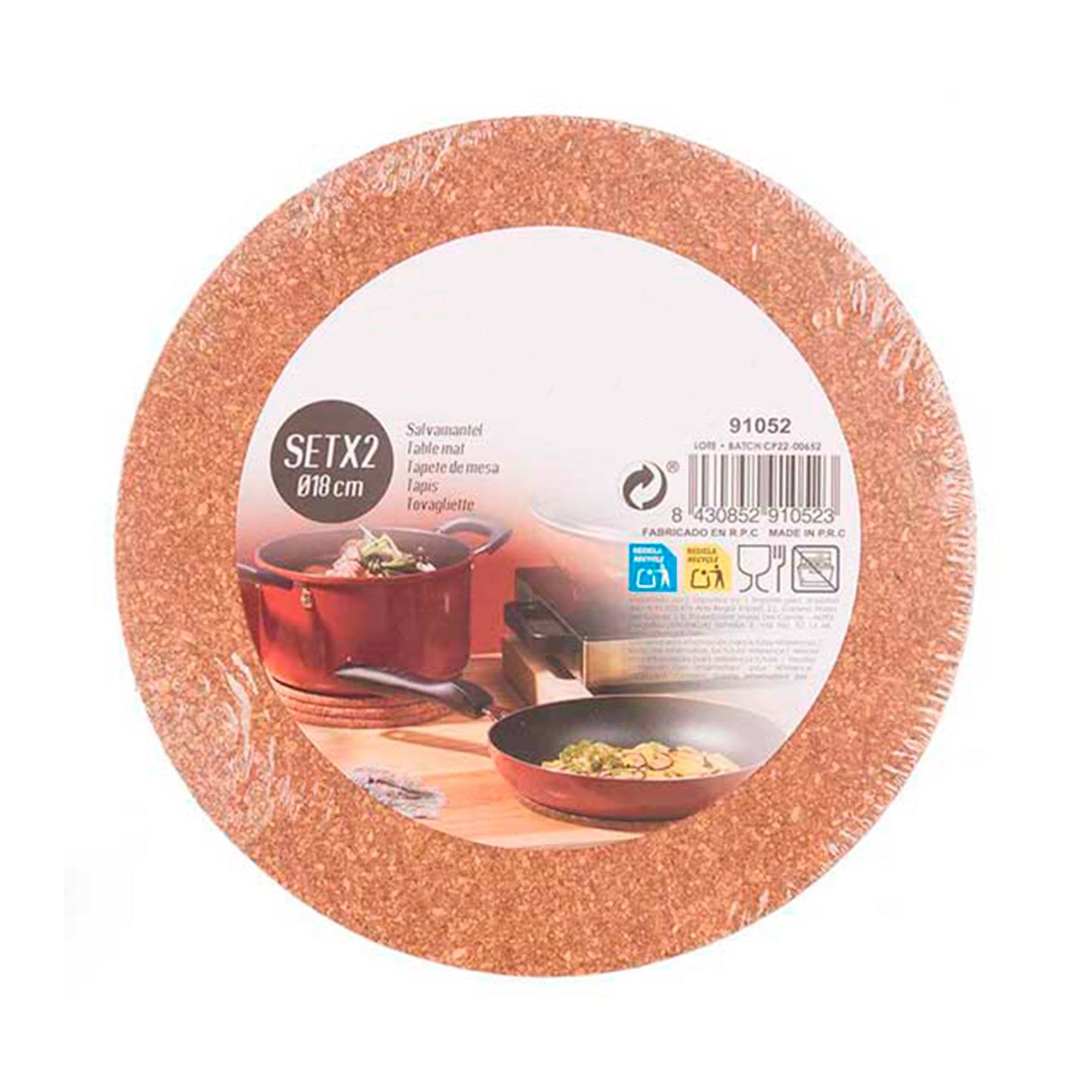 Set 2 Salvamantel Corcho Redondo 18 Cm Colección Kinvara_3