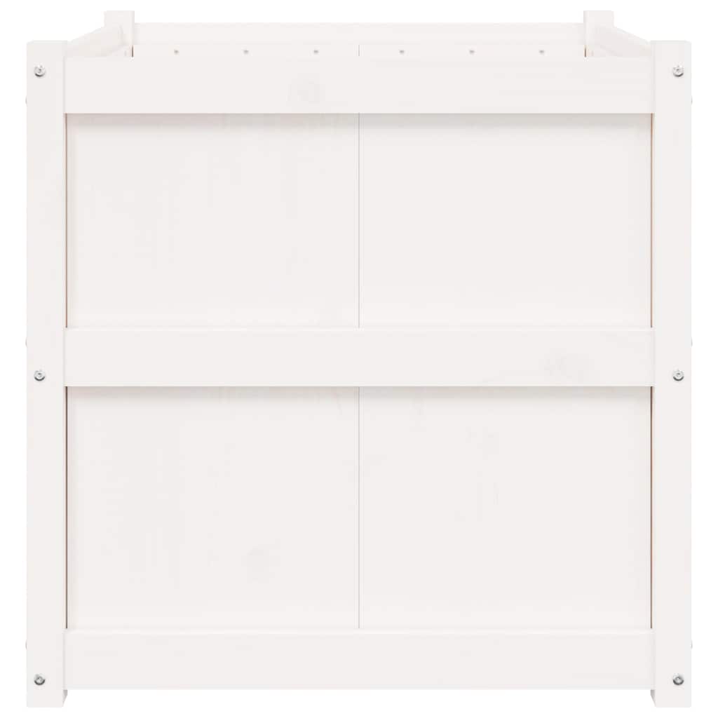 Jardinera De Madera Maciza De Pino Blanca 70x70x70 Cm_5