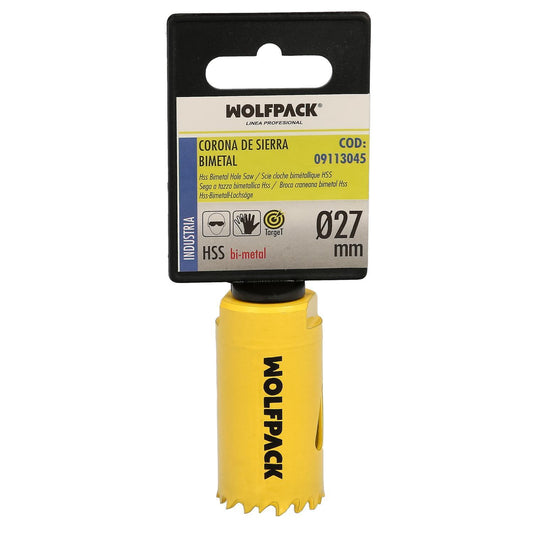 Corona Sierra Bimetal Ø 27 Mm. Templado Termico, Base Reforzada. Corona Madera, Broca Agujeros Madera, Acero, Hierro, Plasticos