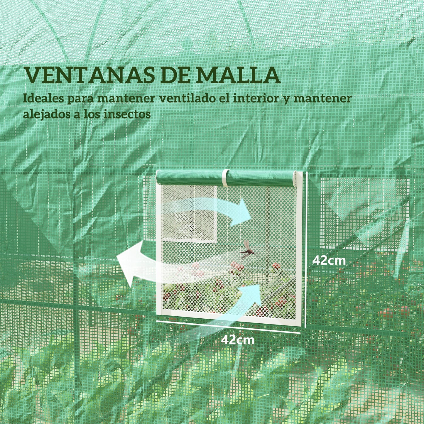 Outsunny Invernadero Caseta 2,5x2x2 M Jardín Terraza Marco Acero Cubierta_5