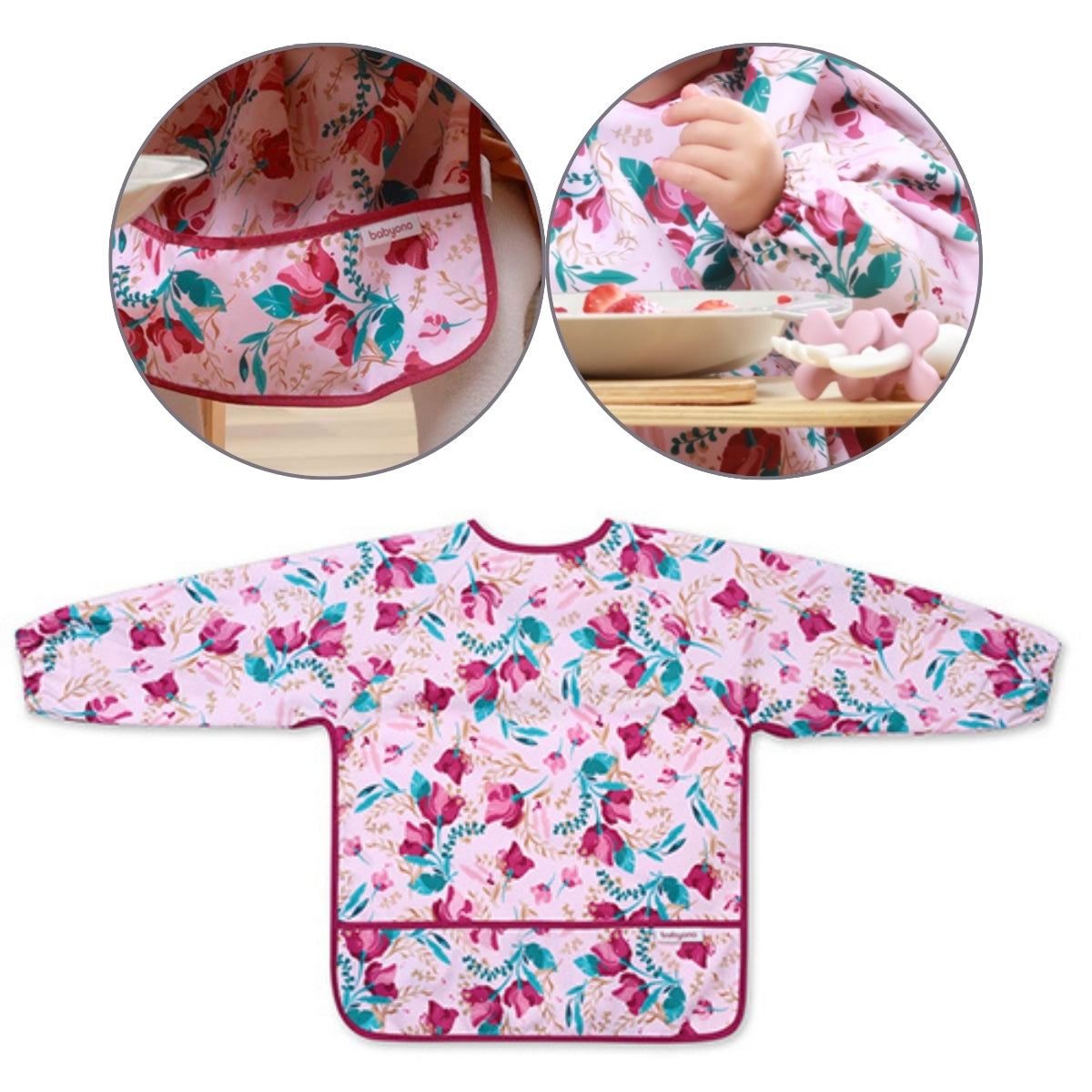 Babero Baby Con Mangas 2-4 Años Floral