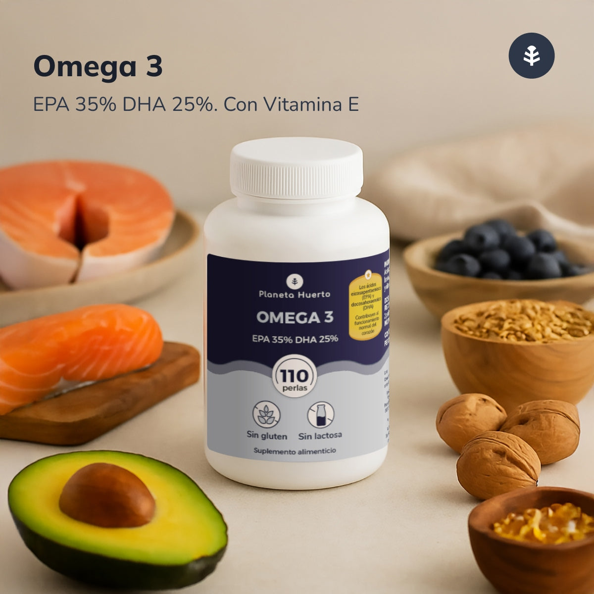 Omega 3 EPA 35% DHA 25% Planeta Huerto 110 Perlas