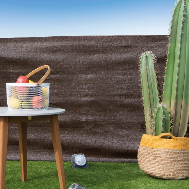 Malla de ocultación y sombreo Recynet Basic marrón Nortene 1,5 x 10 m