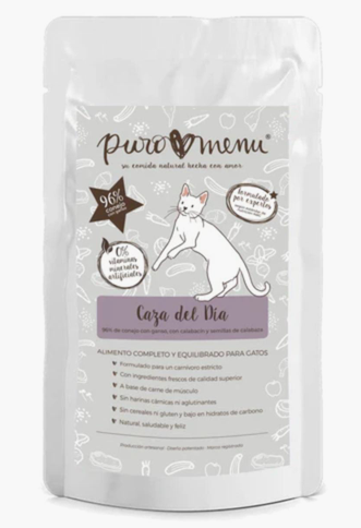 GRATIS - Comida húmeda Barf gatos Caza del día (Conejo) Puromenu 100 g