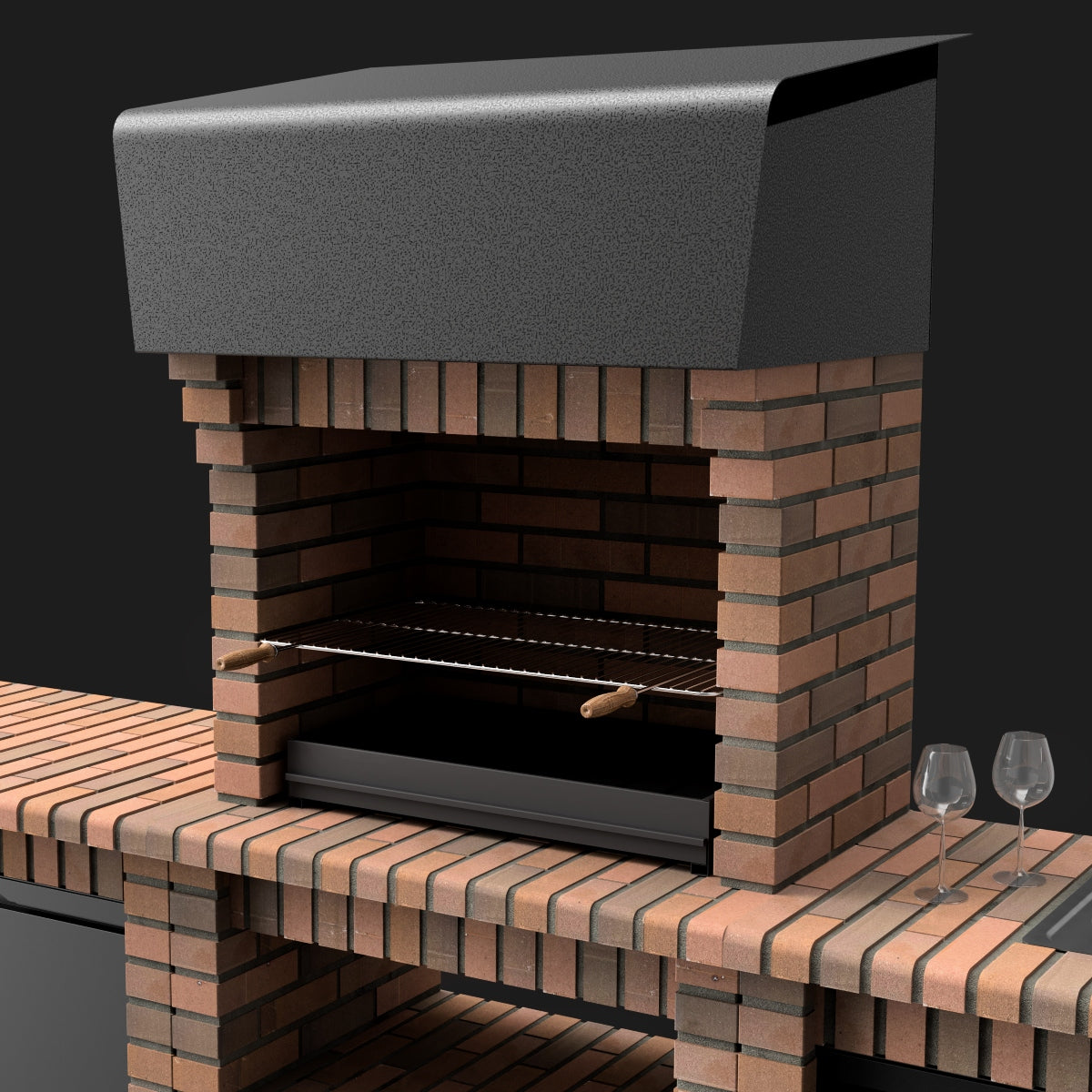 Cocina de exterior con barbacoa y fregadero Volterra, Movelar