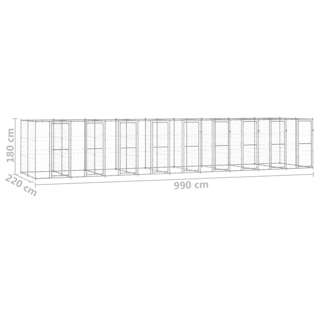 Perrera De Exterior De Acero Galvanizado 21,78 M²_5