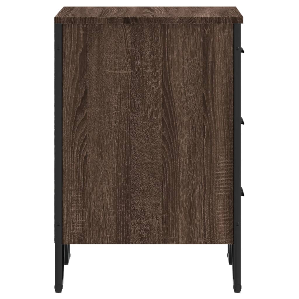 Mesita De Noche Madera De Ingeniería Marrón Roble 40x41x60 Cm_4