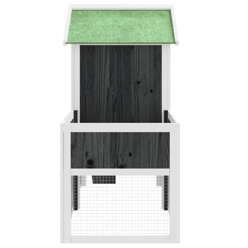 Vidaxl Conejera De Madera Maciza De Pino Gris 170x63x113 Cm_5