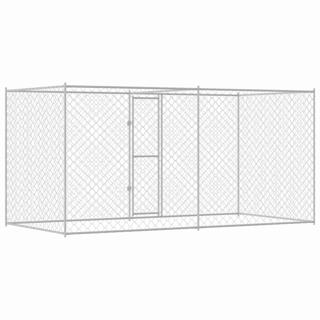 Jaula Para Perro Plateado 400 X 200 X 200 Cm Acero Galvanizado_5