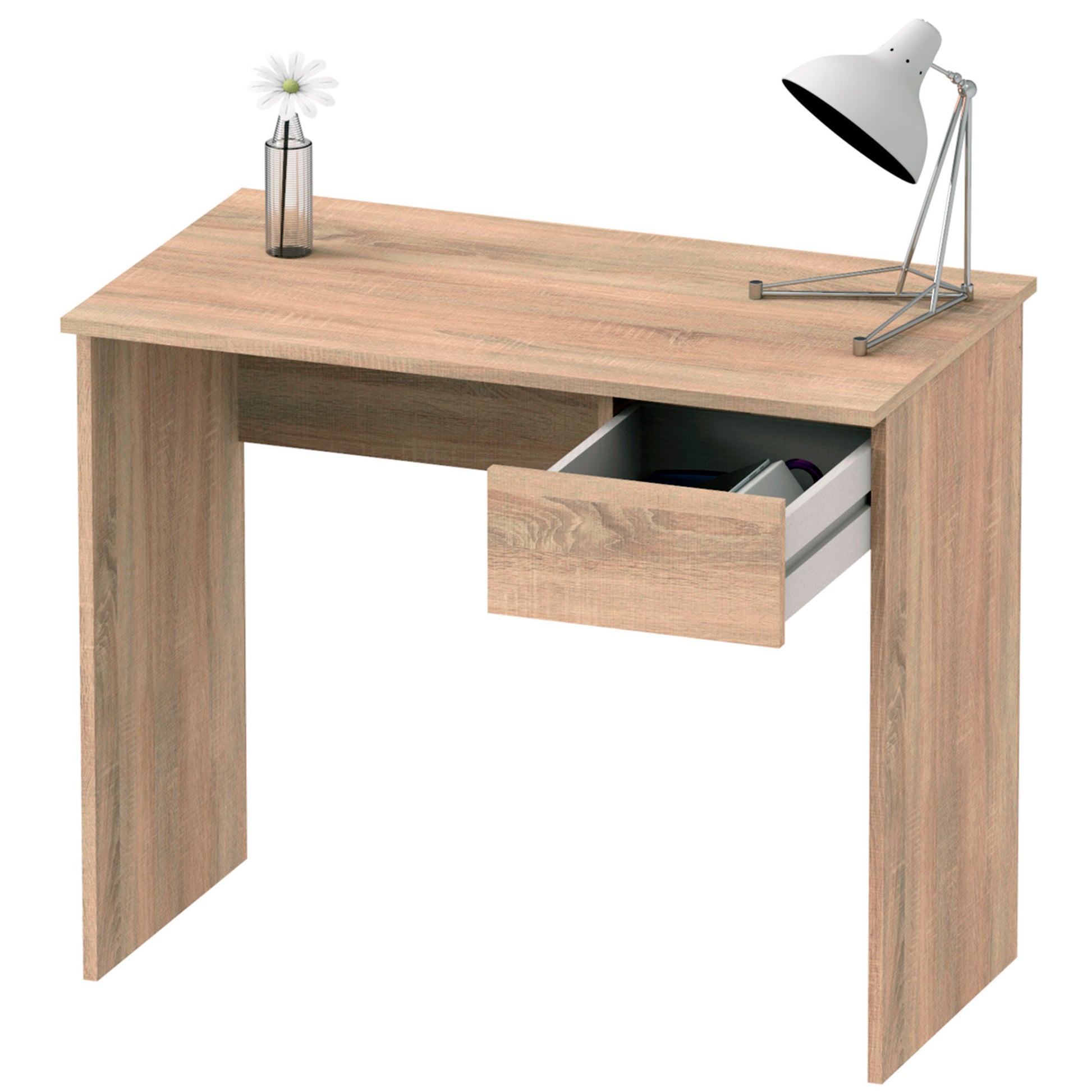 Escritorio, Mesa De Ordenador 75x90x50cm, 1 Cajón, Oficina, Habitación Juvenil, Desk, Briebe, Nova, Madera
