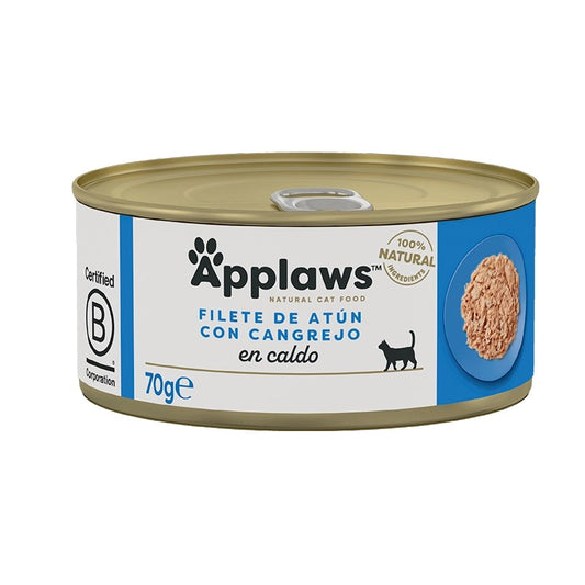 Comida húmeda para gatos natural grain free Lata Atún y cangrejo- Applaws Cat 70 g
