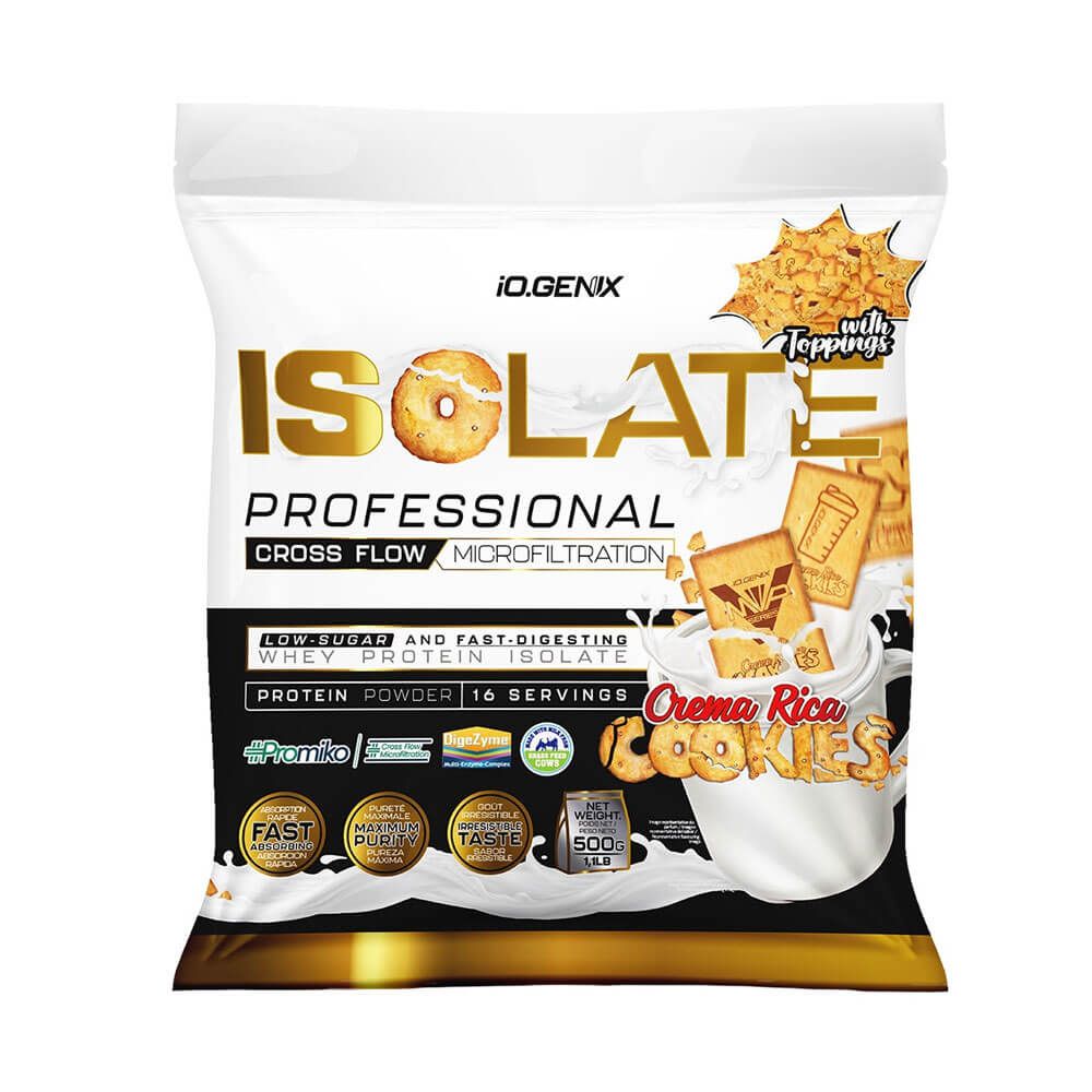 Isolate Profesional - 500g - Crema Rica Cookies - Proteína De Aislado De Suero Isolate - Io.genix_0