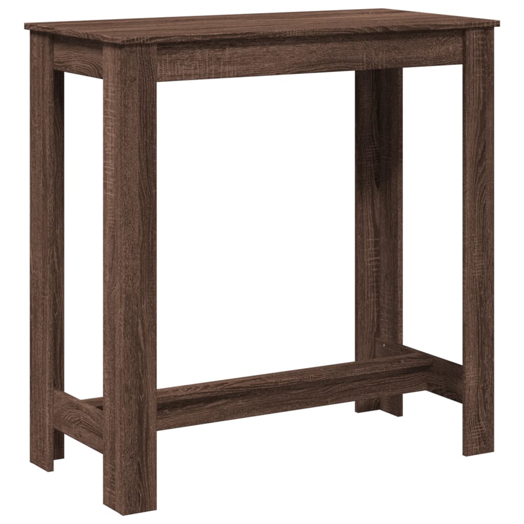 Mesa Alta De Bar Madera Ingeniería Marrón Roble 102x50x103,5 Cm_4