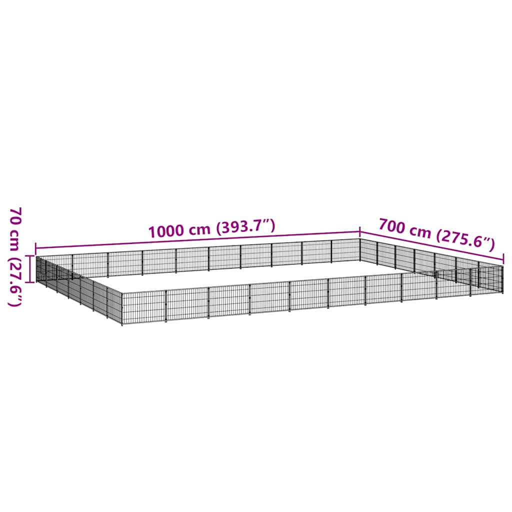 Perrera Acero 70 M² Negra_5