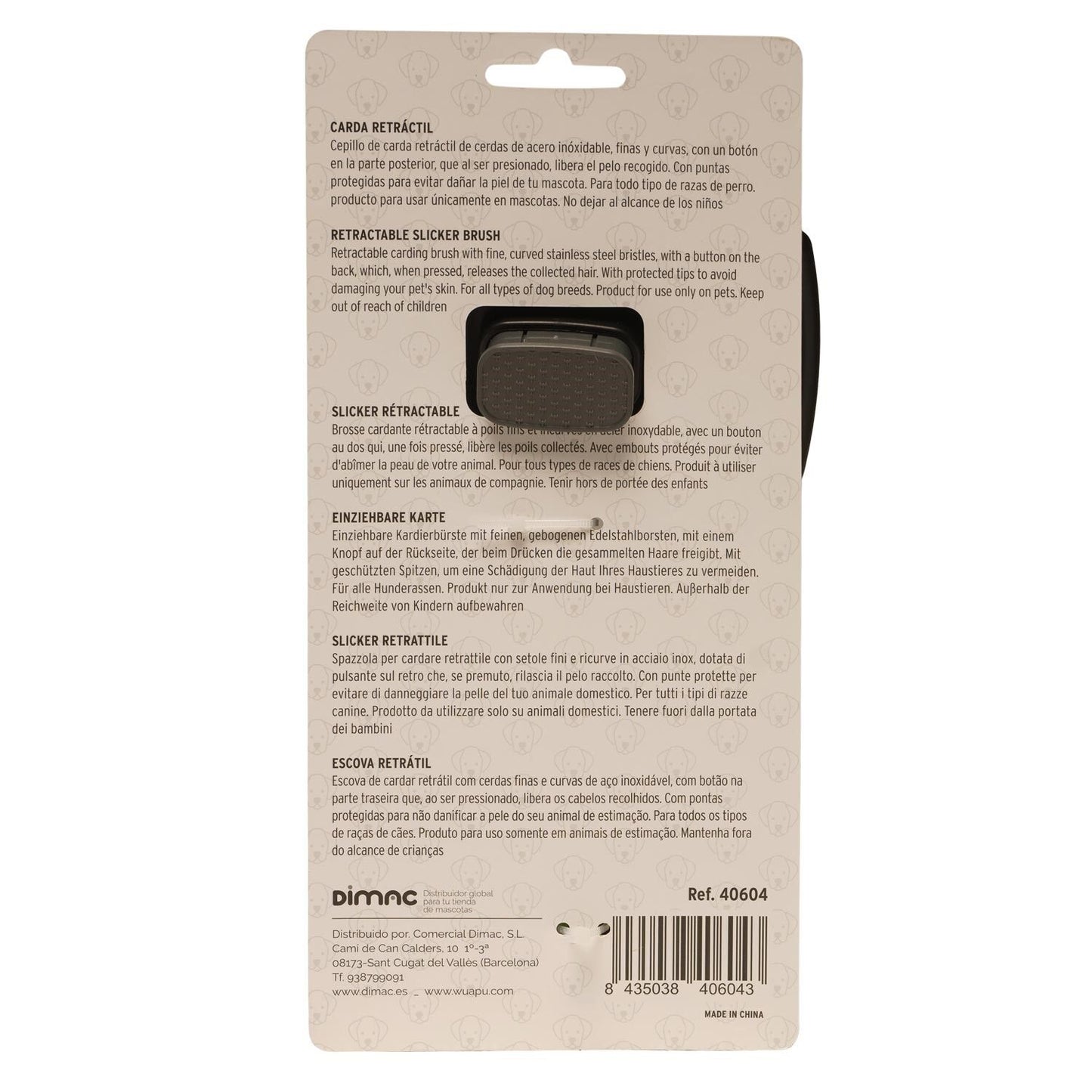 Cepillo Carda Retractil Para Perro Wuapu, Desenreda Suavemente Y Retira El Pelo Del Cepillo Fácil_1