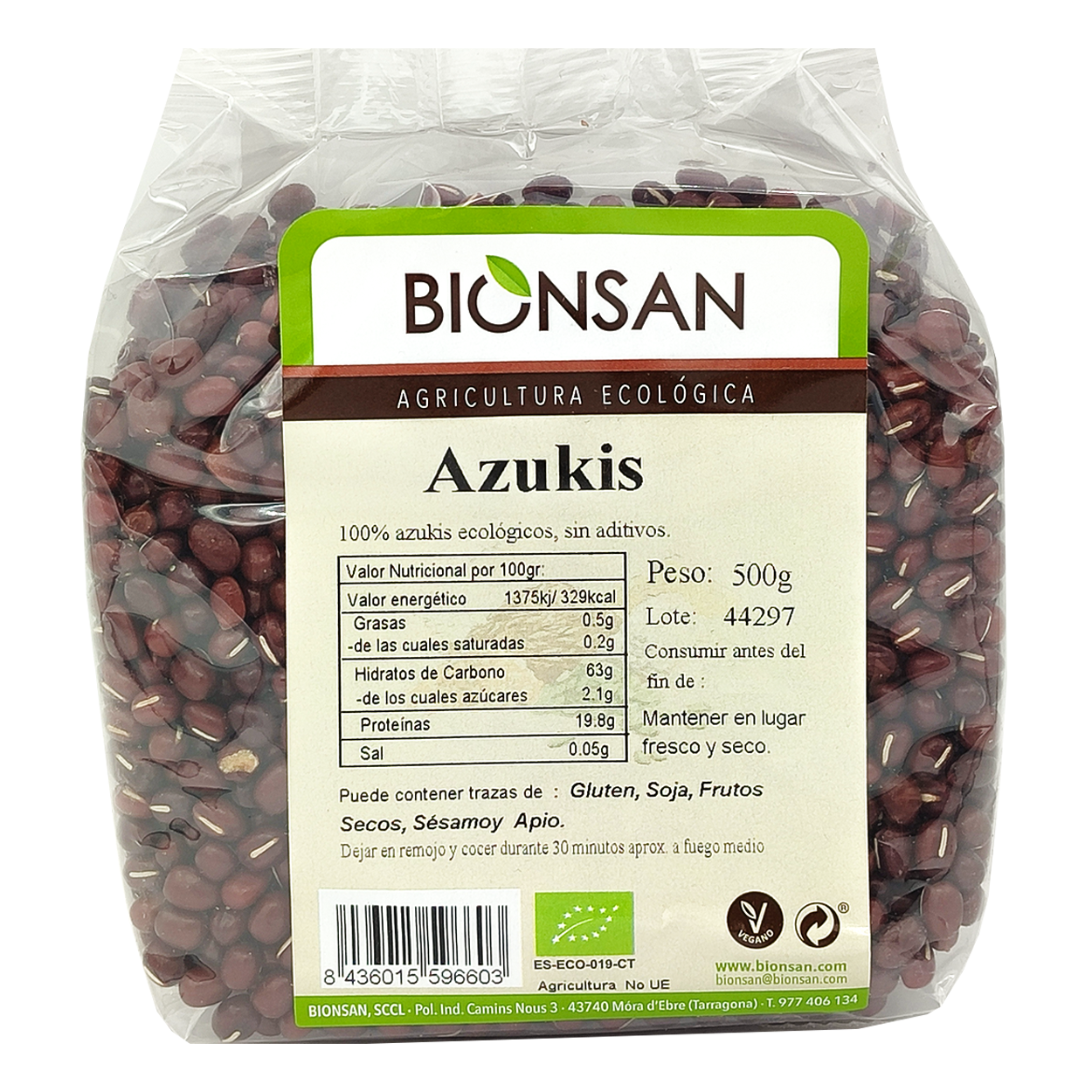 Azukis En Grano Ecológicos 500gr