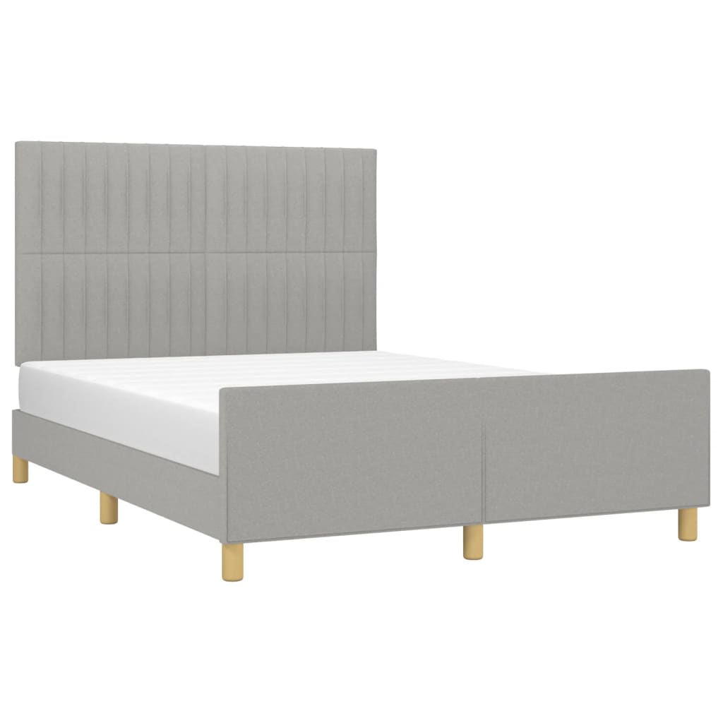 Estructura De Cama Con Cabecero De Tela Gris Claro 140x190 Cm / Vetonek_5