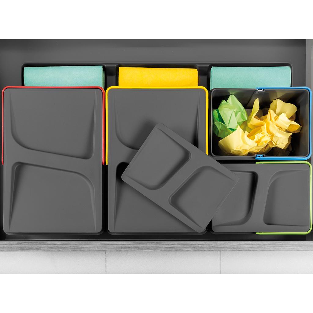 Emuca Base para contenedores cajón cocina, módulo 900 mm, Plástico, Gris antracita Módulo 90