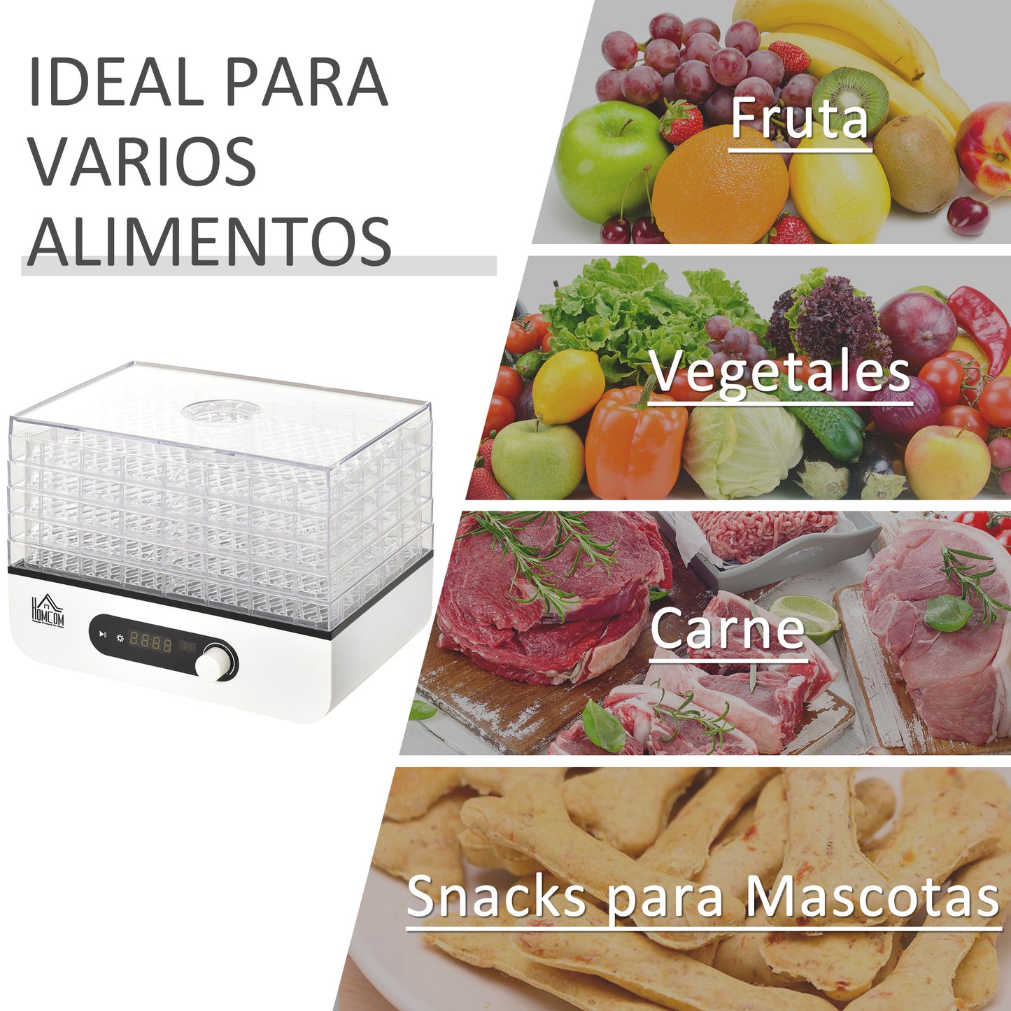 Homcom Deshidratador De Alimentos 400w Con Temperatura Ajustable_5