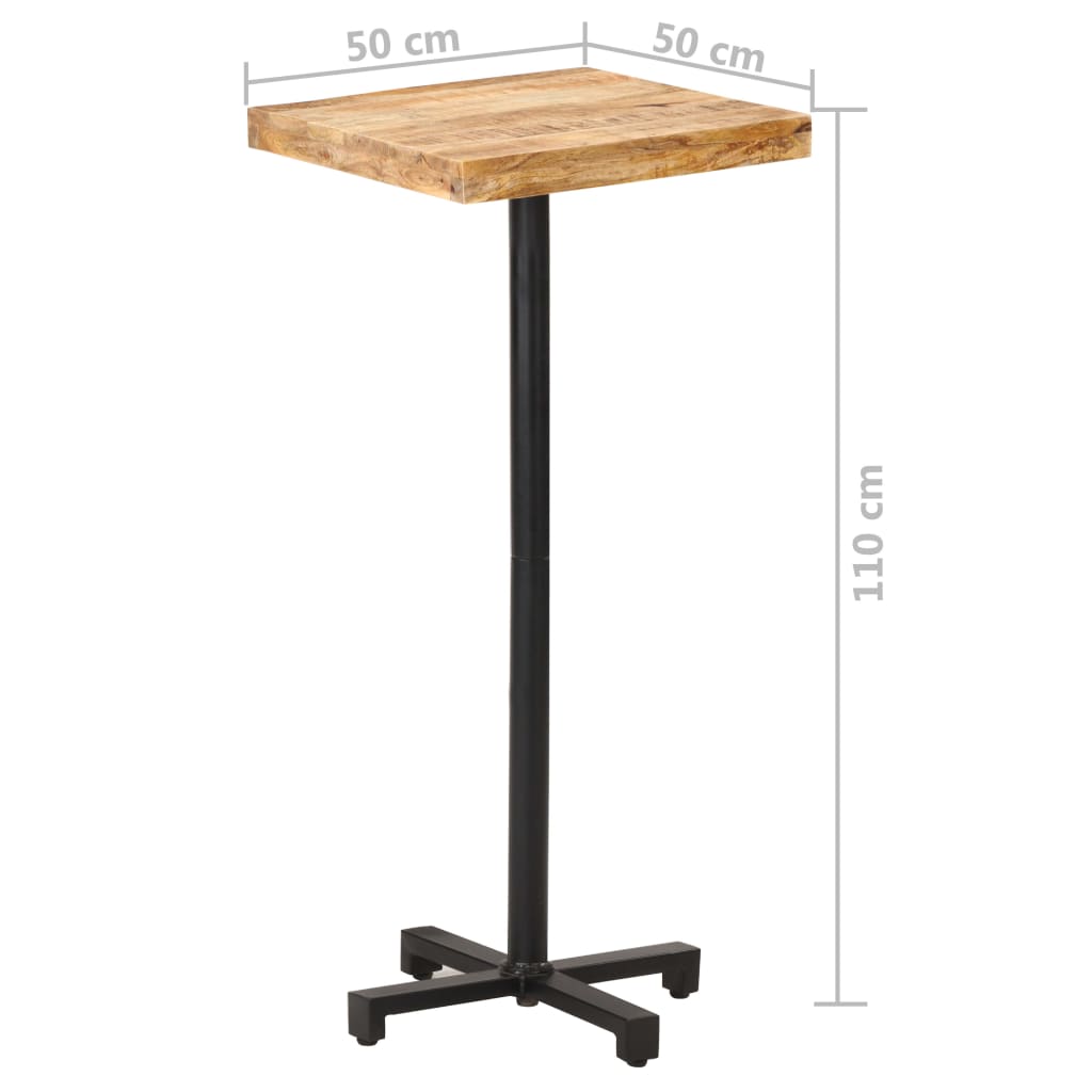 Mesa Alta De Bar Cuadrada Madera De Mango Rugosa 50x50x110 Cm_4