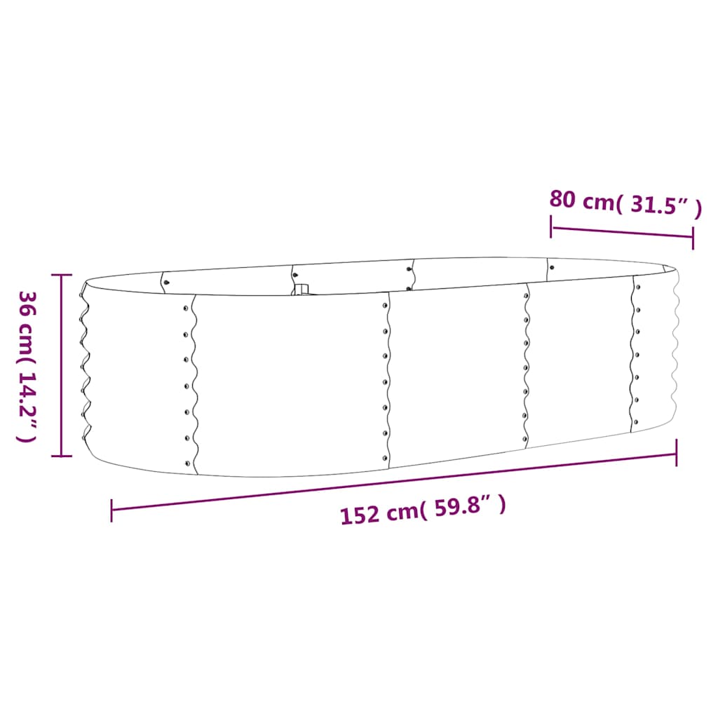 Jardinera Arriate Acero Galvanizado Marrón 152x80x36 Cm_5