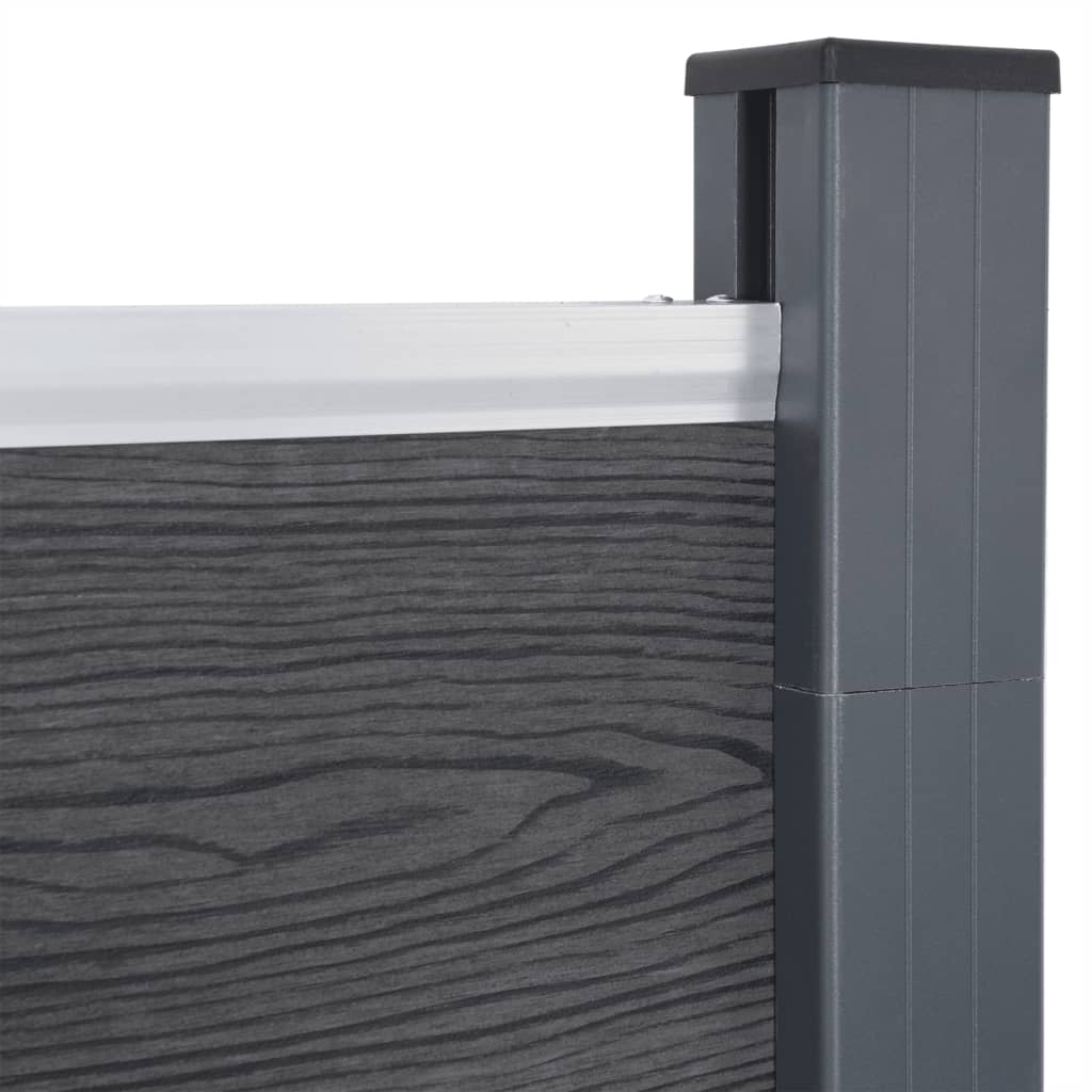 Juego De Paneles De Valla Wpc Gris 180x186 Cm / Vetonek_5